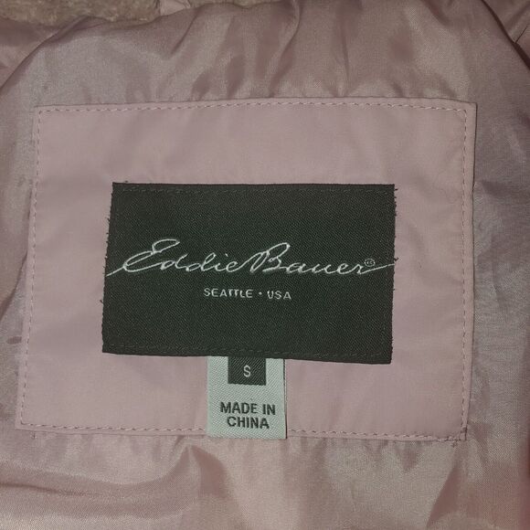 Eddie Bauer Size S Down 650 Fill Women's Pink Full Zip Quilted Insulated VEST - Picture 8 of 12